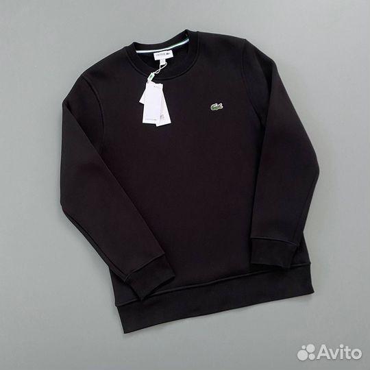Свитшот lacoste черный с начесом