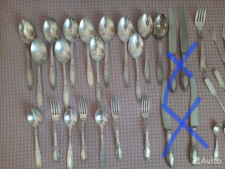 Столовые приборы с посеребрением