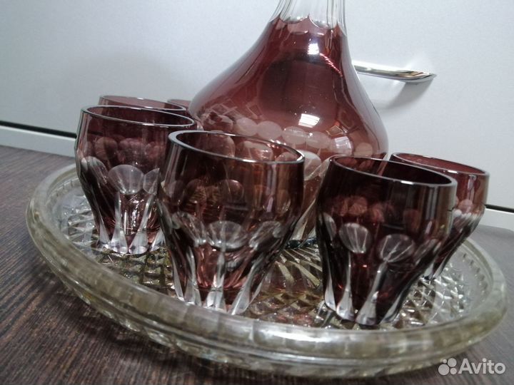Графин, 6 стопок, поднос, СССР 1950 - 60 года