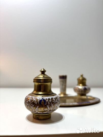 Набор солонка и перечница латунь винтаж