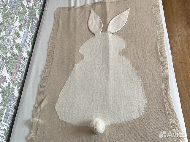 Плед детский вязаный бу