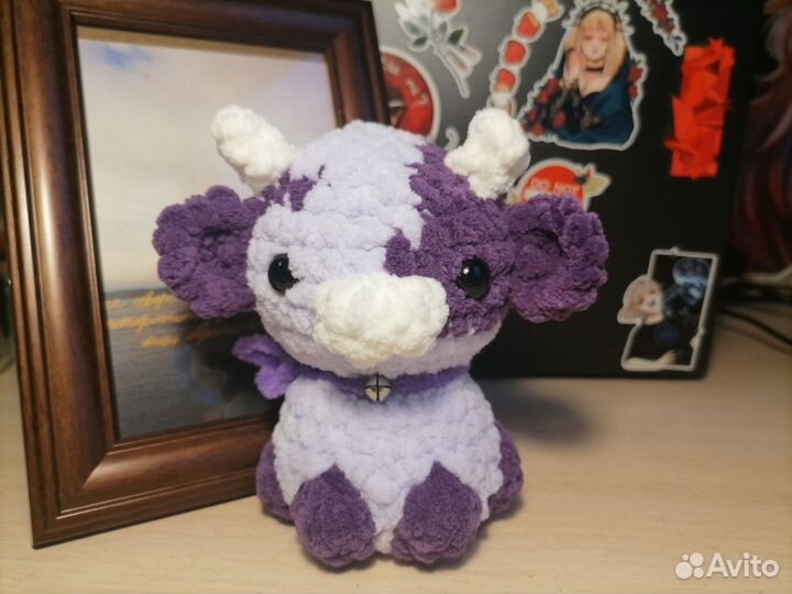 Вязаная игрушка коровка милка