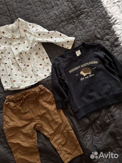 Костюм детский рубашка+брюки+кофта 74 см