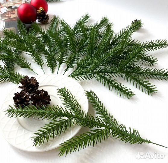Новогодний декор, еловые ветки, 20 шт, 30 см