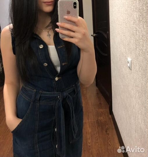 Джинсовый сарафан mango