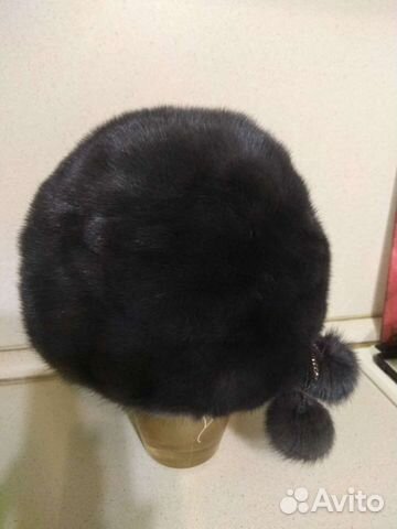Шапка норковая вязаная женская
