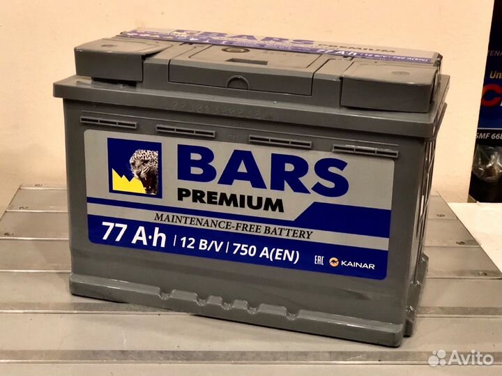Аккумулятор Bars Premium 77 Ач (пр.пол.)