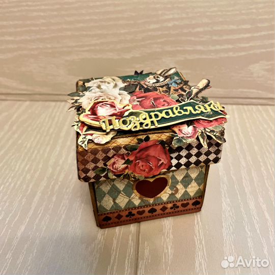 Открытка-коробочка Белый кролик