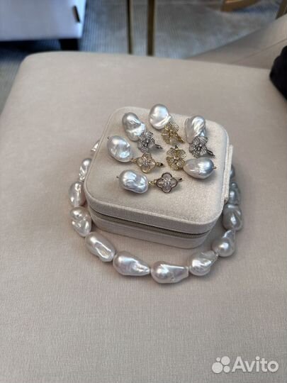 Серьги из натурального барочного жемчуга