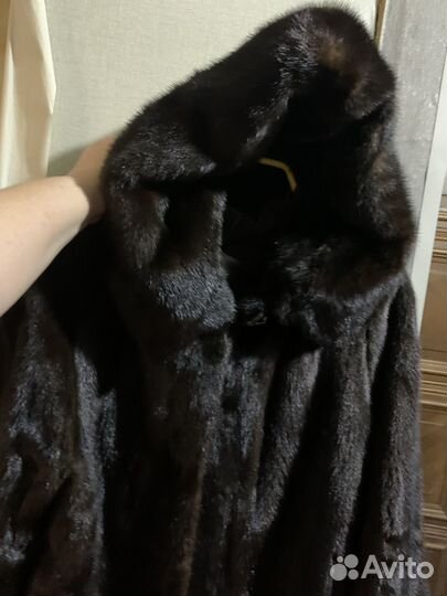 Полушубок норка 52 54 с капюшоном