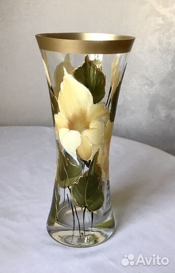 Ваза декоративная стекло ручная роспись