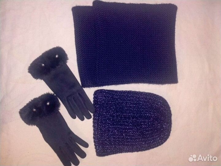 Комплект шапка и снуд женский