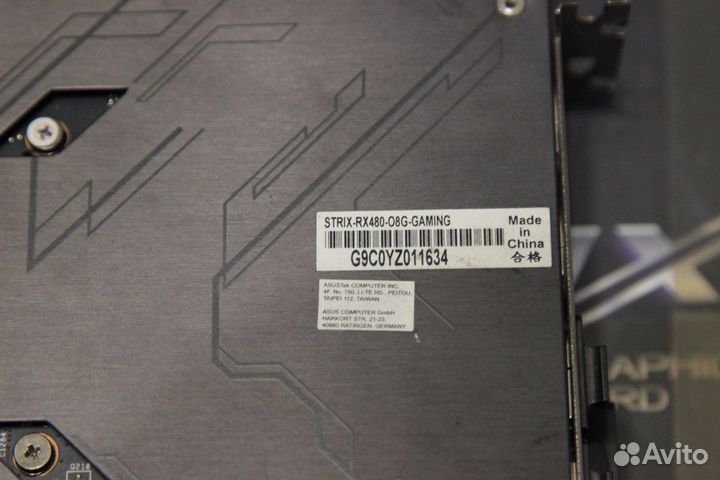 Видеокарта Asus Radeon RX 480 Strix 8GB