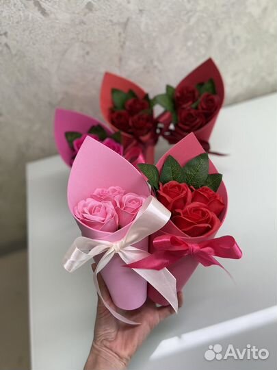 Букетики из мыльных роз