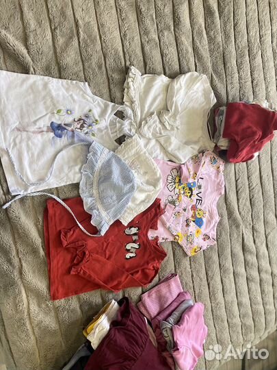 Большой пакет одежды на девочку 74-80