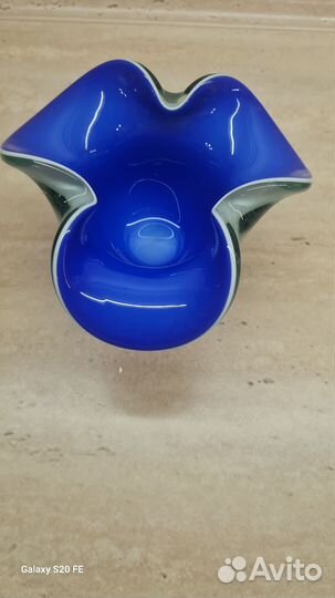 Ваза конфетница цветное стекло СССР