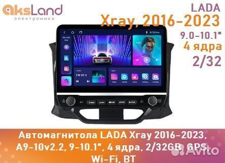 Магнитола андроид LADA Xray 2016-2023, A9-10v2.2