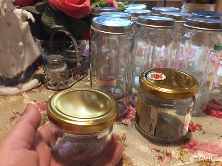 Маленькие стеклянные банки с крышками твикс для ва