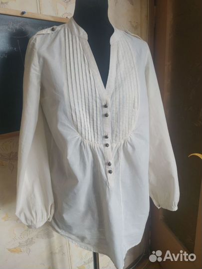 Рубашка блузка женская белая кремовая, 50 р