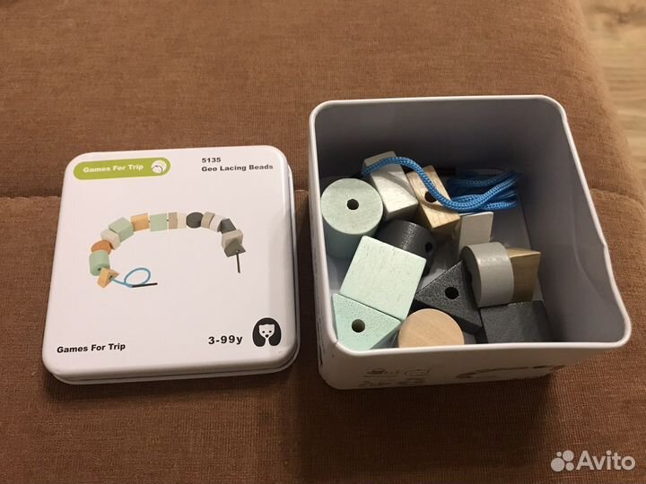 Шнуровка бусы деревянные