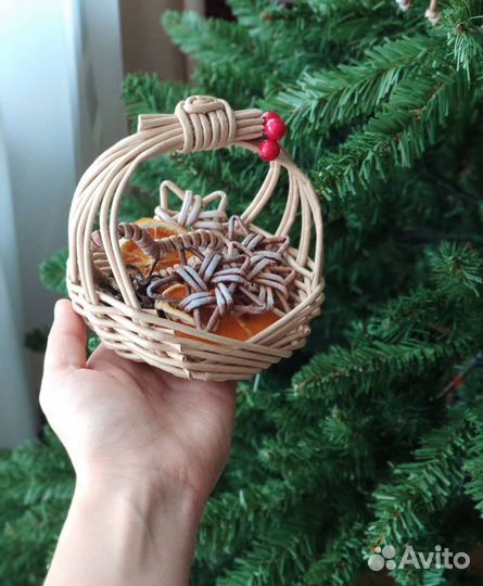 Плетеный новогодний декор