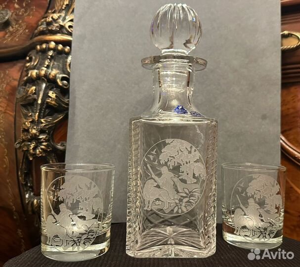 Графин штоф хрустальный. Набор с гравировкой. гхз