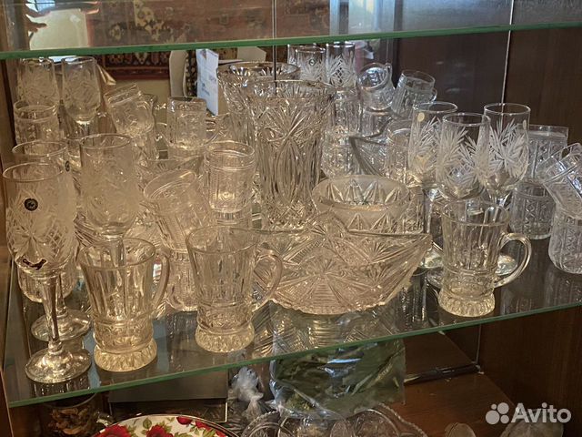 Хрустальная посуда, чешкое стекло: вазы, бокалы