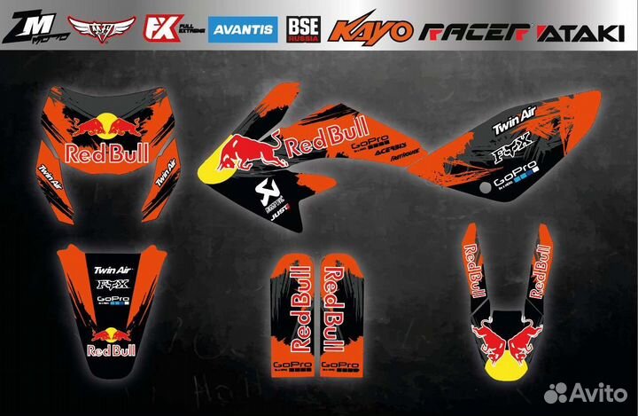 Наклейки на питбайк kayo racer bse