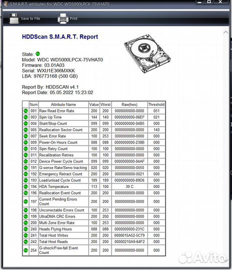 Hdd 500gb для ноутбука WD5000lpcx