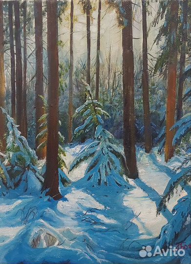 Картина зима лес
