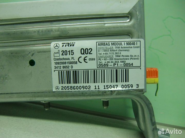 Подушка безопасности Mercedes W205 C klasse