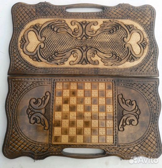 Нарды шахматы резные ручная работа
