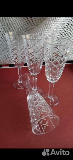 Хрустальные фужеры, рюмки
