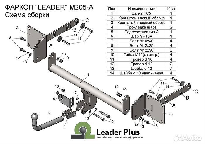 Фаркоп для mercedes M class (W164) 2005-2011/ merс