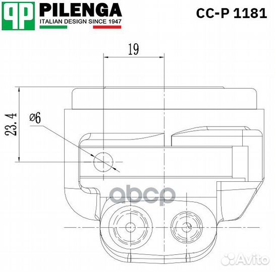 Цилиндр переднего суппорта левый наружный ваз 2