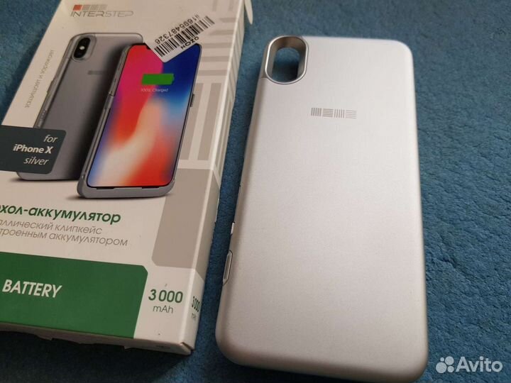 Чехол-Аккумулятор для iPhone X / Xs 3000мАч Silver