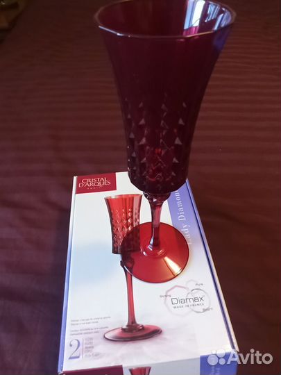 Фужеры цветной хрусталь Франция