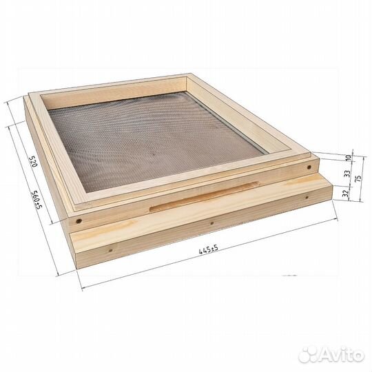 Улей многокорпусник 10-рамочный - дно с сеткой