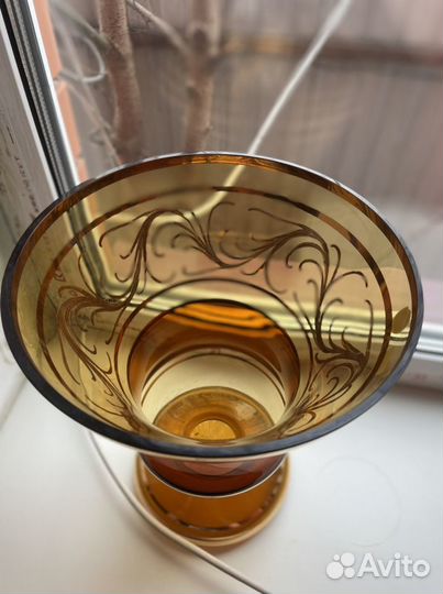 Большая ваза Богемия Bohemia.чешское цветное