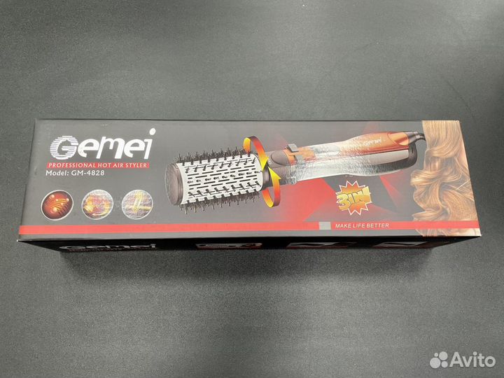 Фен-щетка для волос Gemei GM-4828 3 в 1 (Оптом)