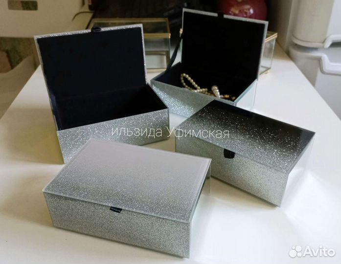 Шкатулка для украшений стеклянная новая