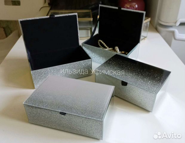 Шкатулка для украшений стеклянная новая