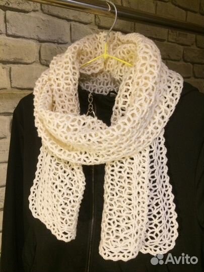 Новые вязаные шарф и повязка (ручная работа)