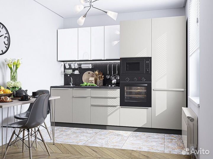 Кухня Фьюжн-07 Angel-Silky Light Grey. Москва и мо