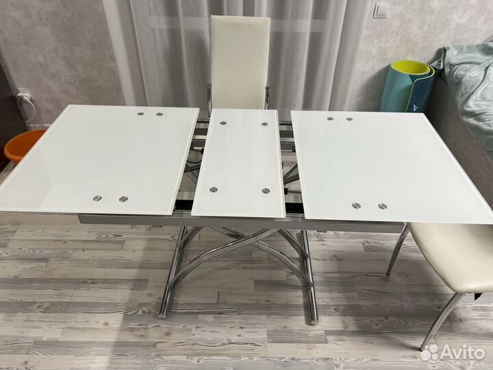 Кухонный стол стеклянный раздвижной бу