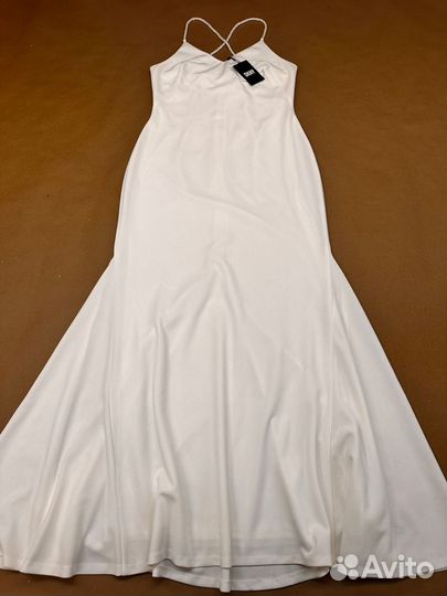 Dkny платье белое макси длинное вечернее 44-46