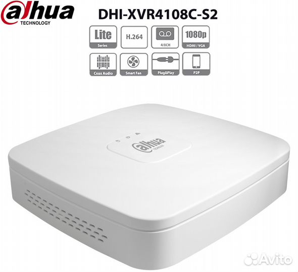 Видеорегистратор Dahua DHI-XVR4108C-S2