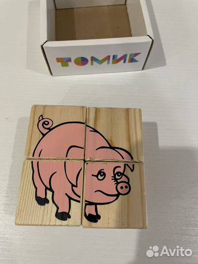 Кубики деревянные томик для малышей