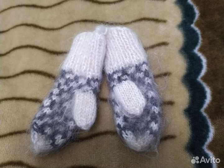 Варежки пуховые детские