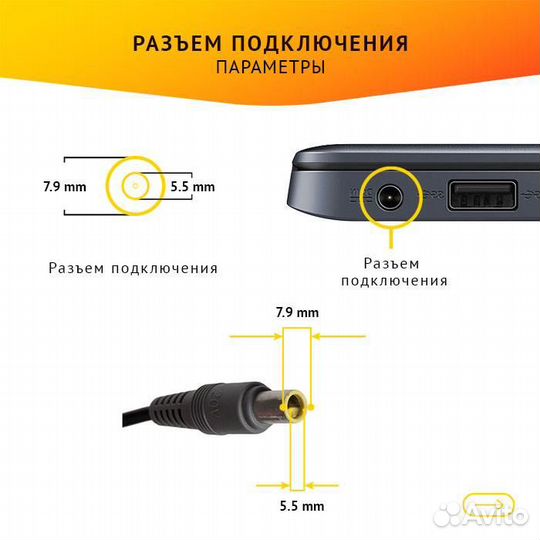 Блок питания для ноутбука Lenovo ThinkPad T60, T60